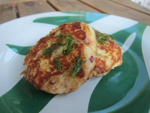 Potatiskakor med rökt lax
